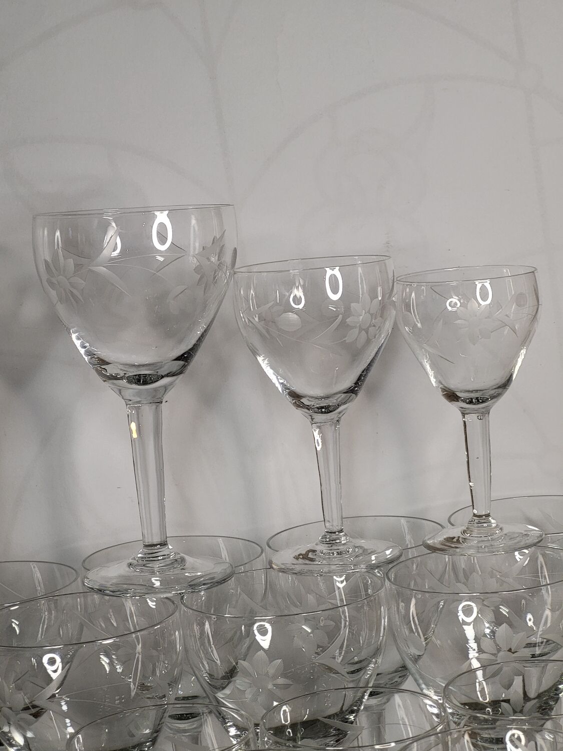 Crystal stemmed glasses