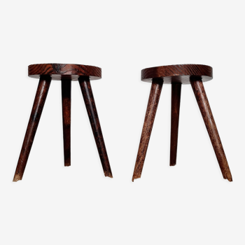 Pair of antique tripod stools