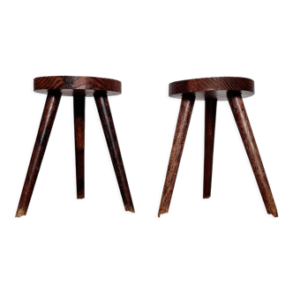 Pair of antique tripod stools