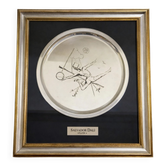 Framed screen-printed plate with certificate