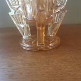Art deco vase in orange iridescent glass