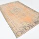 7x10 Vintage Peach Beige Large Area Turkish Vintage Rug, 195x313Cm