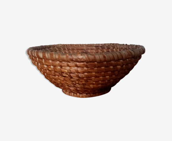 Panier rond évasé en paille