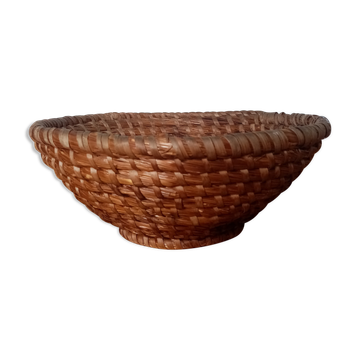 Panier rond évasé en paille
