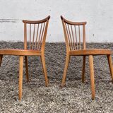Pair of blue and red Scandinavian chairs