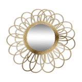Wicker round mirror 55x55cm