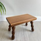 Bobbin decor wooden bench stool