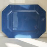 Grand plat de service octogonal bleu XL