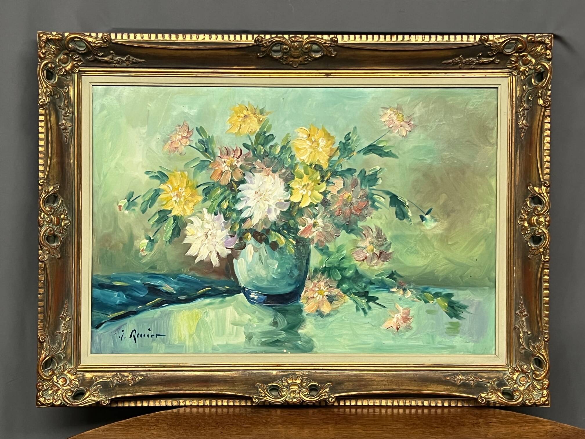 Still life with flowers signed.