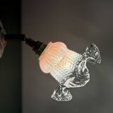 Vintage pink and clear glass tulip wall light.