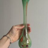 Vase soliflore en verre coloré transparent