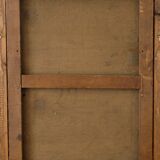 Painting old 19th, profile woman playing the guitar Vissenaire