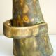 Vase sabot, brutaliste, céramique émaillée, grès, signature à identifier