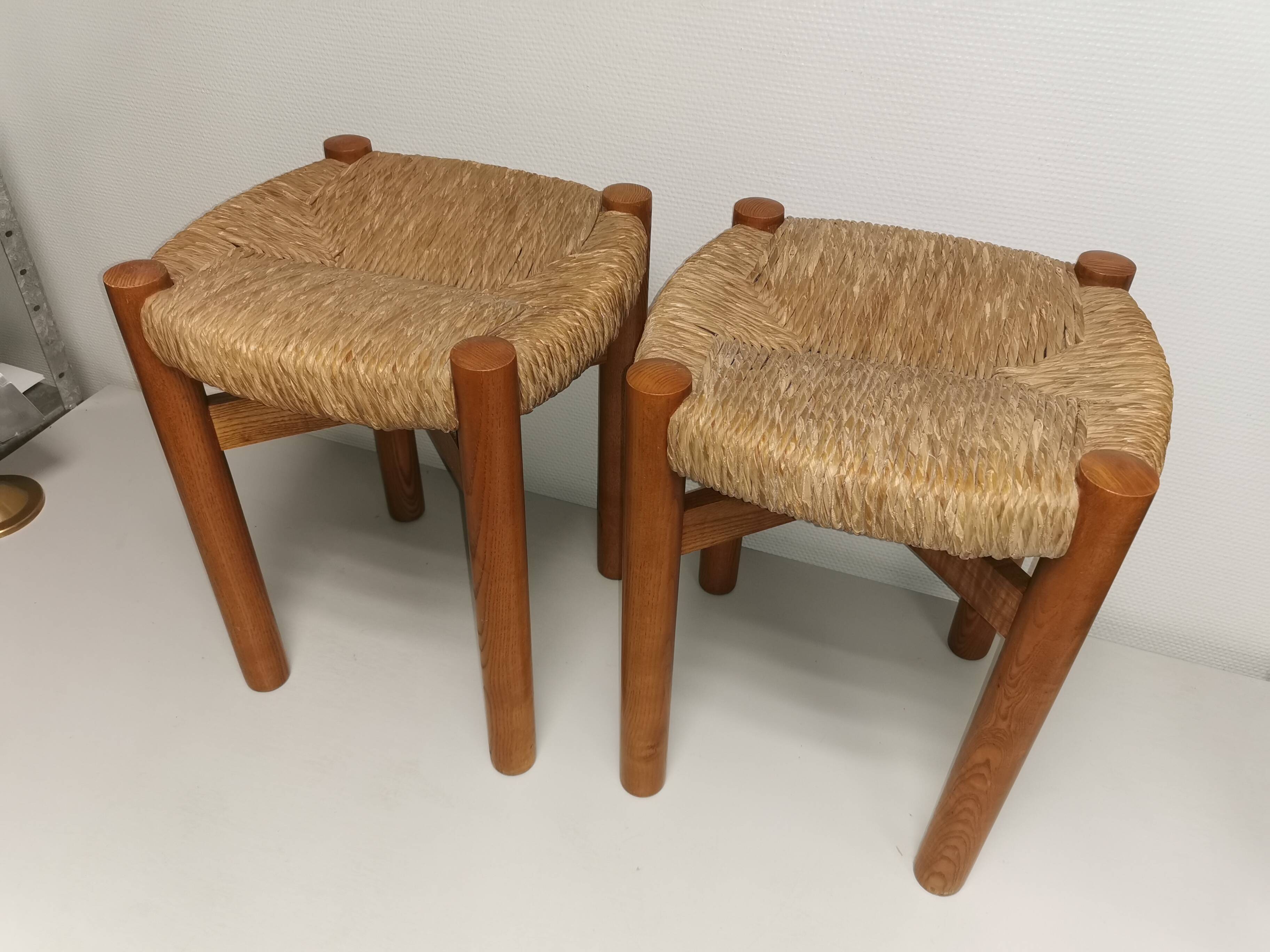 Pair of vintage stools called Méribel by Charlotte PERRIAND