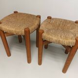 Pair of vintage stools called Méribel by Charlotte PERRIAND