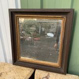 Antique rectangular mirror, carved frame