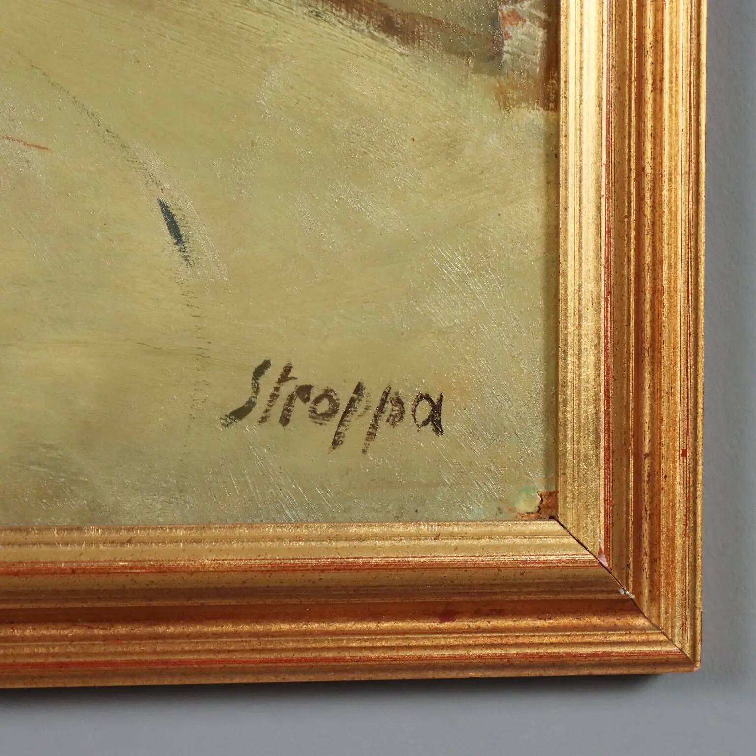 Peinture moderne signée Leonardo Stroppa, vue de Florence '900