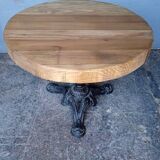 Bistro coffee tables 60/60cm thick solid wood top