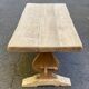 Grande table de monastère étroite décapée en chêne massif brut 200cm