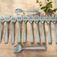 12 Art Deco oyster forks in silver plated metal by Apollo goldsmiths