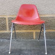 Chaise DSS orange par Charles et Ray Eames pour Herman Miller années 60