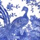 Plat porcelaine japonaise oiseaux bleus