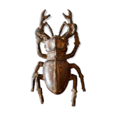 Sculpture / paperweight large deer antique bronze beetle