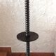 Wooden floor lamp turned in the spirit of Charles Dudouyt / art deco style