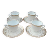 4 coffee cups by Philippe Deshoulières in Limoge porcelain