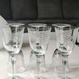 Set of 6 Large stemmed wine glasses