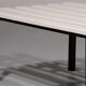 Vintage White Wooden Bench with Black Metal Frame