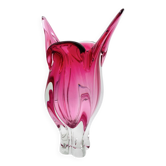 XXL Vase Josef Hospodka Chřibská Bohemian Crystal Rose 60s