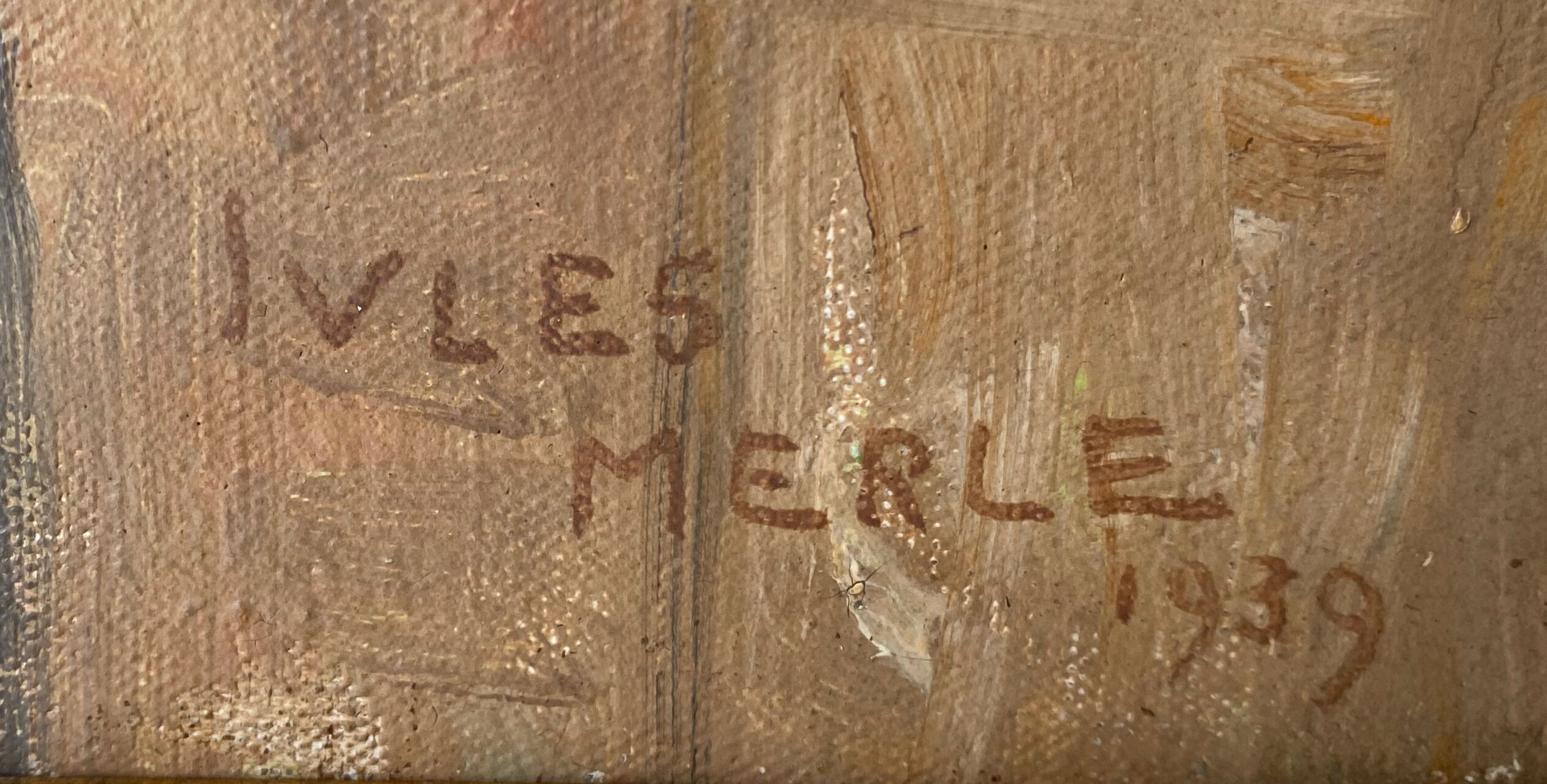 Painting by Jules Merle1939 "The roofs of snowy Paris" Notre Dame des Champs