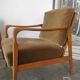 Paire de fauteuils vintage bois et velours