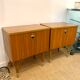 Pair of modernist bedside tables 1960 in teak by MDK Belgium