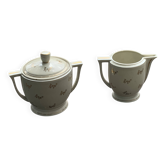 Sucrier et pot à lait en porcelaine ancienne fabrique royale Limoges France