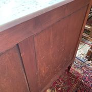 Solid wood buffet Louis XVI style with veined white marble