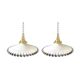 Set of two electrified white opaline suspensions with nine