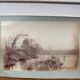 Photo album glued onto cardboard depicting a 19th-century watercourse.