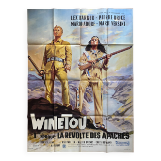 Affiche cinéma originale "Winetou la révolte des indiens apaches" Lex Barker 120x160cm 1963