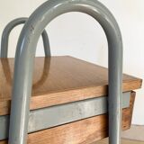 Pair of vintage boarding school bedside tables
