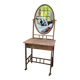 Vintage French Art Deco vanity table in brass and marble, 1940s