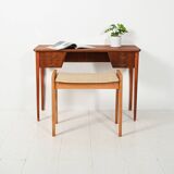 Scandinavian mahogany desk with brass handles