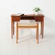 Scandinavian mahogany desk with brass handles