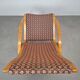 Rocking-chair Art déco en bois cintré et tissu, Tchécoslovaquie 1930