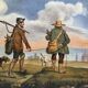 Hunting return oil on canvas 19th century