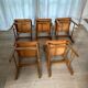 5 beech and teak chairs - Denmark 50s/60s