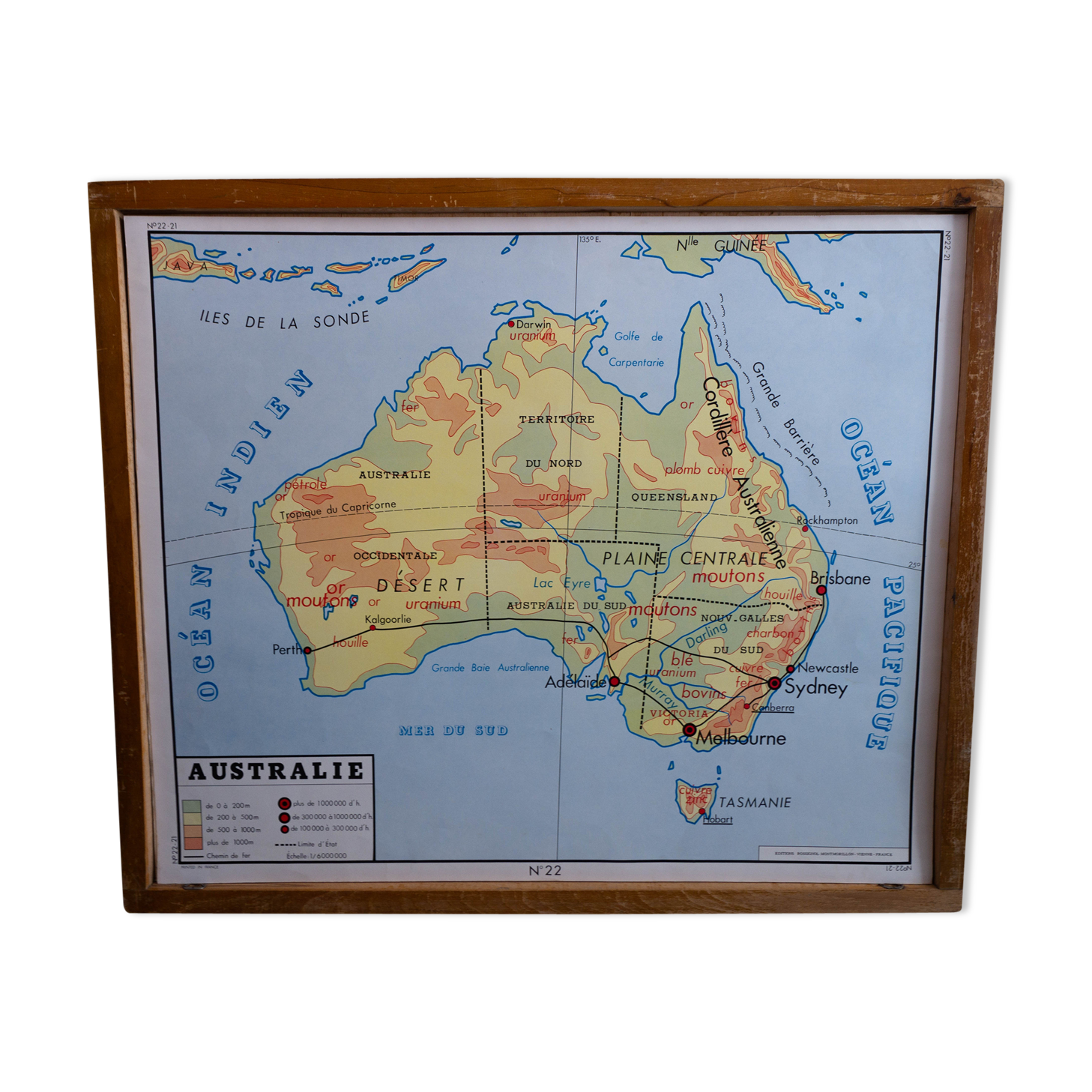 School map rossignol front and back, 1950s