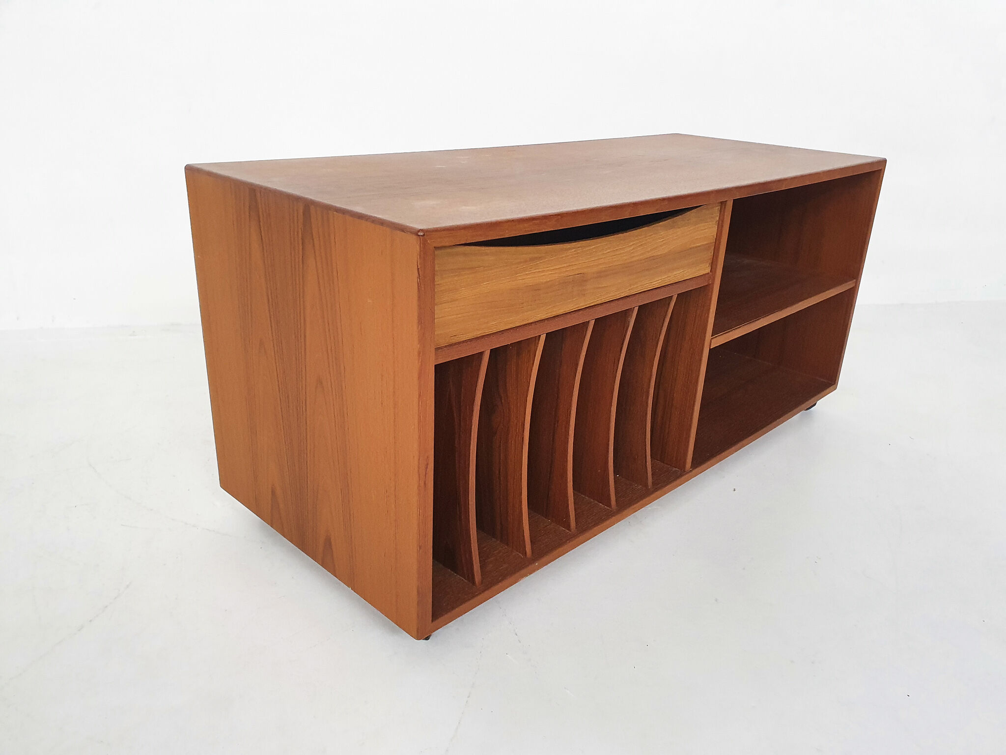Scandinavian modern teak record player cabinet, Denmark 1960's