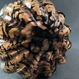 Vase signed in Murano Venice crystal with gold inclusion on a black background